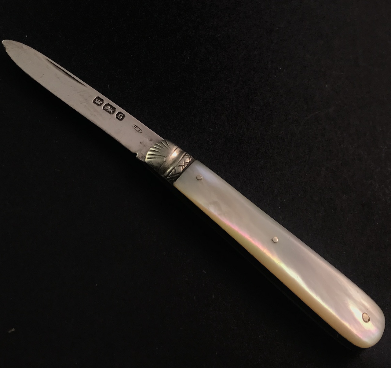 Pocket fruit knife by Charles William Fletcher of Sheffield, 1910 - Image 7