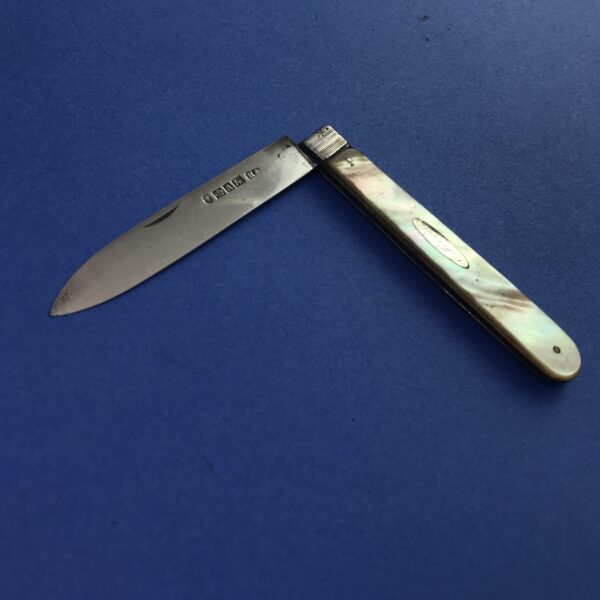 Henry Atkin silver and mother-of-pearl pocket fruit knife, 1844 - Image 3
