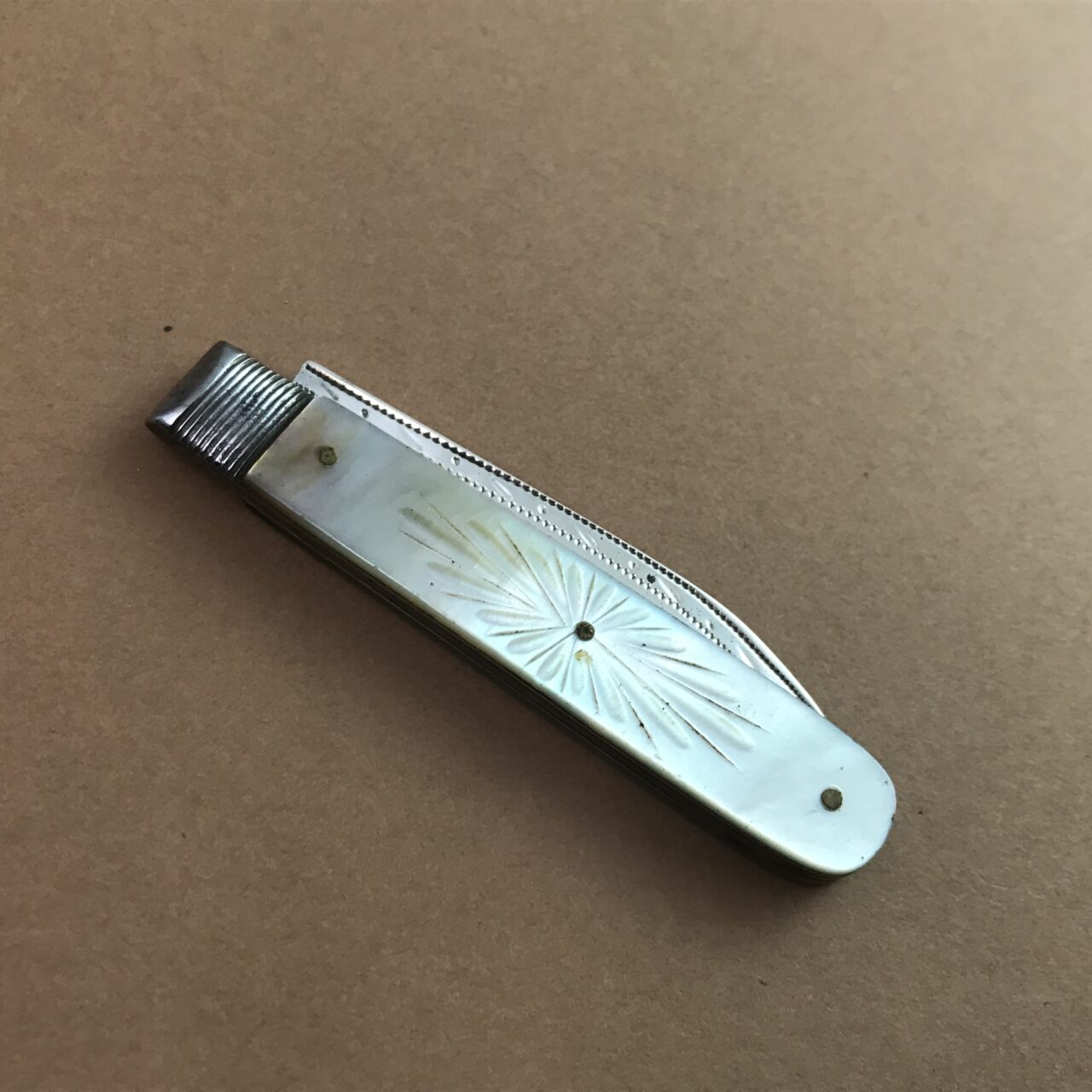 A rare example of a Samuel Kirkby pocket fruit knife with fake hallmarks - Image 2