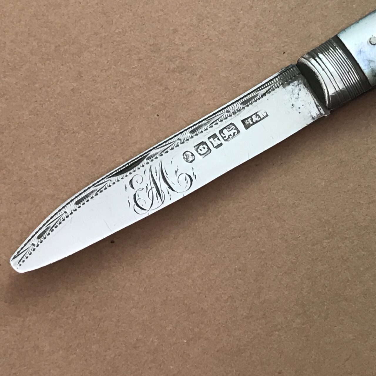 Rare Hardy Bell & Company pocket fruit knife, 1832 - Image 9