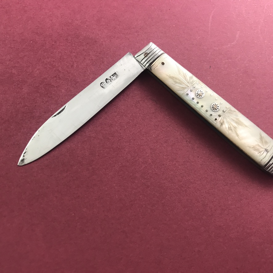 Georgian silver-bladed pocket fruit knife, 1816 - Image 7