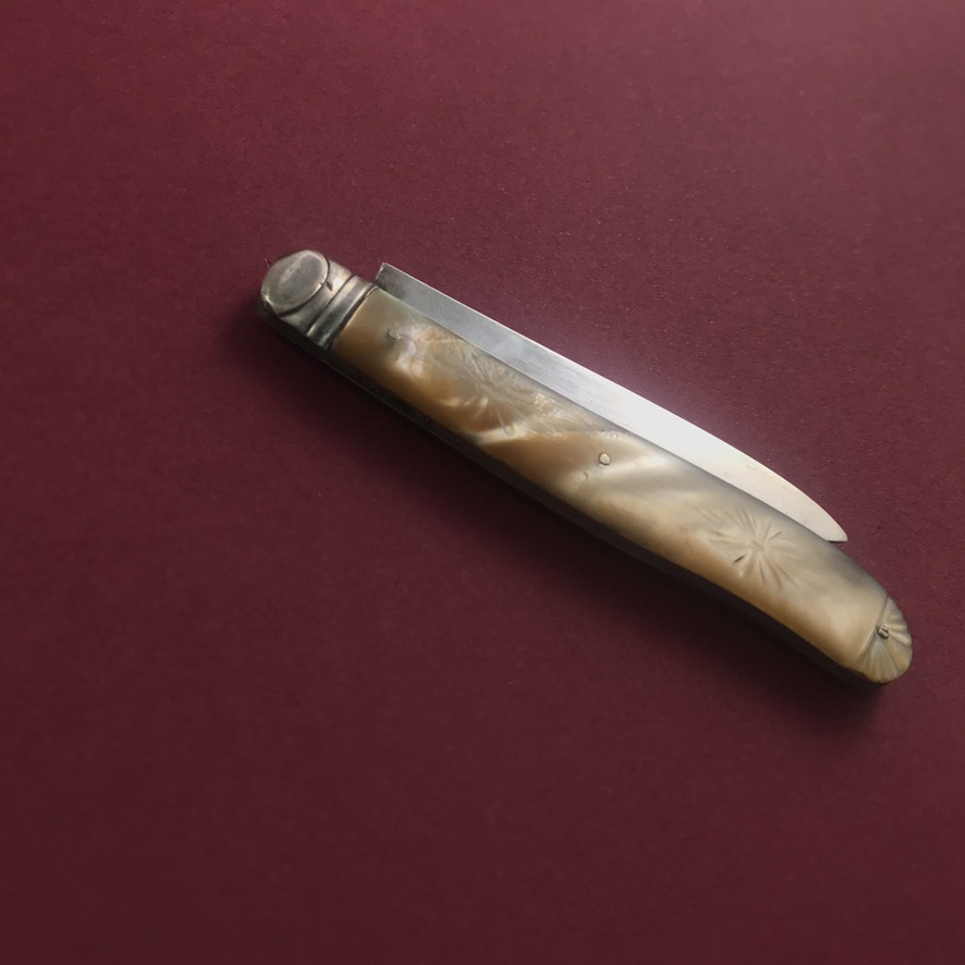 Exquisite pocket fruit knife by unknown maker, 1857 - Image 8