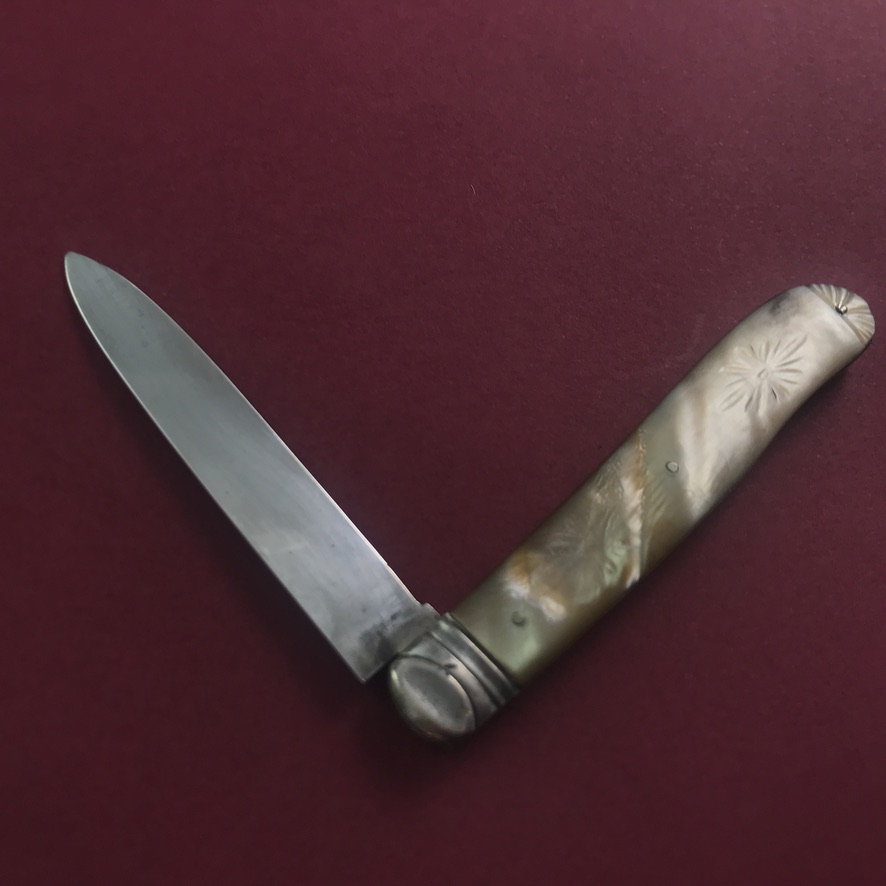 Exquisite pocket fruit knife by unknown maker, 1857 - Image 6