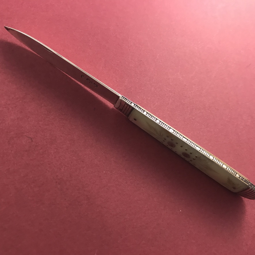 Georgian silver-bladed pocket fruit knife, 1816 - Image 3