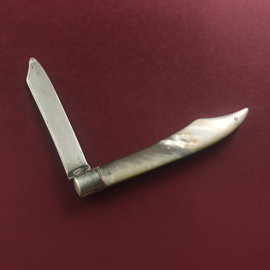 John Yeomans Cowlishaw pocket fruit knife with most unusual shape, 1903 - Image 7