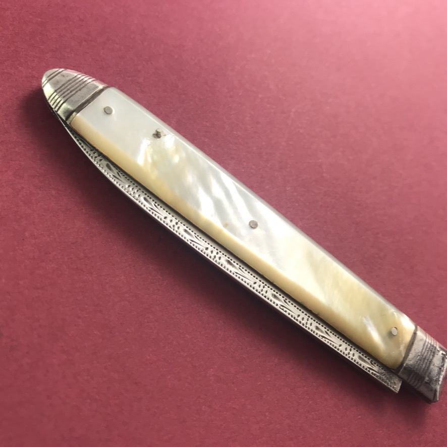 Georgian silver-bladed pocket fruit knife c. 1795 - Image 10