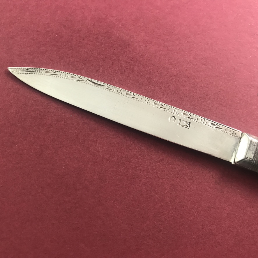 Georgian silver-bladed pocket fruit knife c. 1795 - Image 4