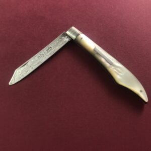 John Yeomans Cowlishaw pocket fruit knife with most unusual shape, 1903