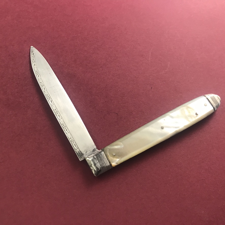 Georgian silver-bladed pocket fruit knife c. 1795 - Image 8