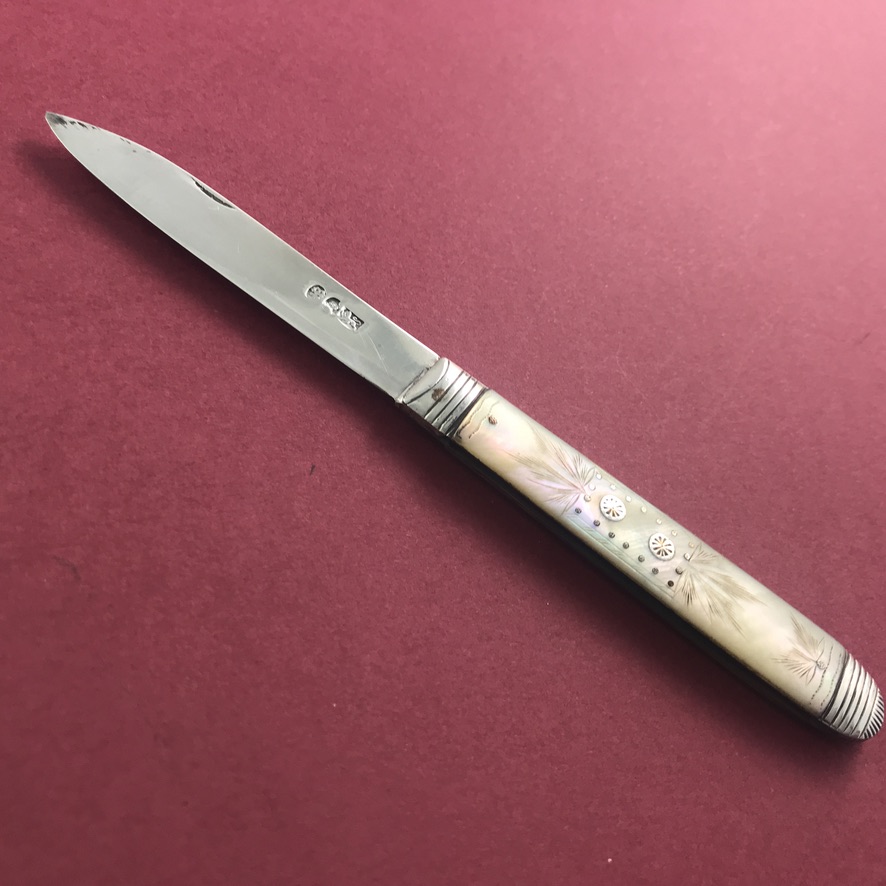 Georgian silver-bladed pocket fruit knife, 1816 - Image 2