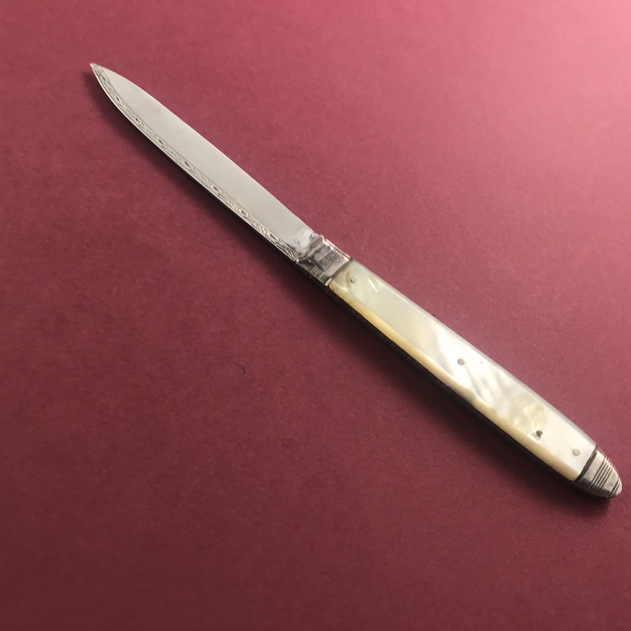 Georgian silver-bladed pocket fruit knife c. 1795 - Image 3