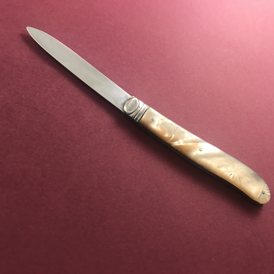 Exquisite pocket fruit knife by unknown maker, 1857 - Image 3