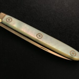 Antique George III English Pocket Fruit Knife — Gold blade & Mother-of-Pearl